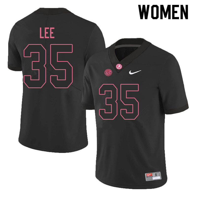 Women #35 Shane Lee Alabama Crimson Tide College Football Jerseys Sale-Blackout